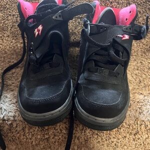 Nike Kids Black and Pink High-Top Sneakers